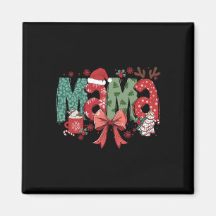 Mama Coquette Bow Christmas Mama Merry Xmas Family Magneet