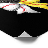 Mama Coquette Bow Game Day Baseball Softbal Cheer Poster (Hoek)