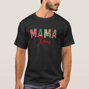 Mama Coquette Bow Mama Claus Kerstboom Taart T-shirt