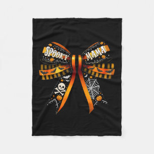 Mama Coquette Bow Pumpkin Schattige Halloween Vrou Fleece Deken