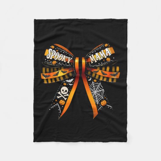 Mama Coquette Bow Pumpkin Schattige Halloween Vrou Fleece Deken (Voorkant)