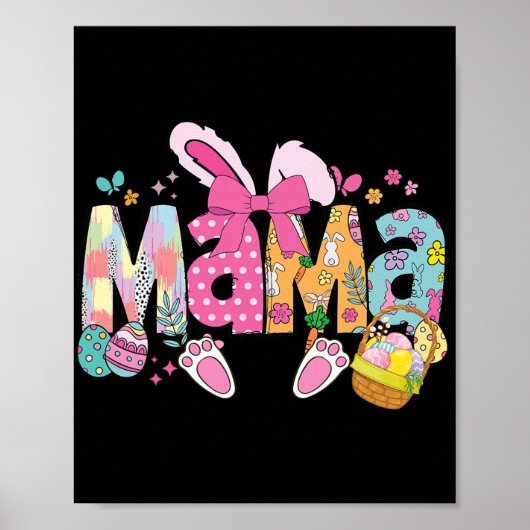 Mama Coquette Strik Bunny Pasen Grappige Moeder Mo Poster (Voorkant)