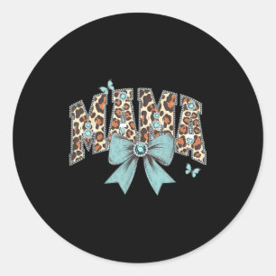 Mama coquette strik jachtluipaard luipaard print m ronde sticker