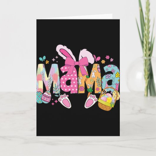 Mama Coquette Strik Konijn Pasen Grappige Moeder M Kaart (Voorkant)
