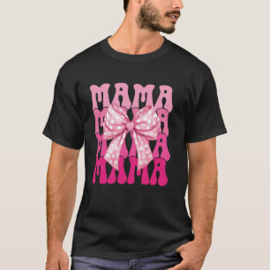 Mama Coquette Vintage Roze Strik Vrouwelijke Bloem T-shirt