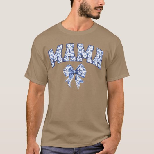 Mama Coquetteoile Blue Bow Floral Family Matching  T-shirt (Voorkant)