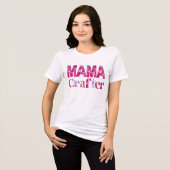 Mama Crafter Hot Pink Design Typografie Tri-Blend Shirt (Voorkant volledig)