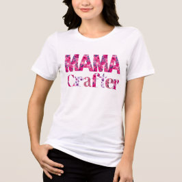 Mama Crafter Hot Pink Design Typografie Tri-Blend Shirt