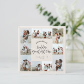 Mama creme elegante moderne minimale fotocollage kaart (Staand voorkant)