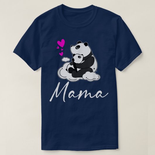 Mama Cute Baby Panda Beer Moederdag Mama Heart T-shirt (Design voorkant)