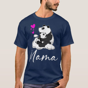 Mama Cute Baby Panda Beer Moederdag Mama Heart T-shirt