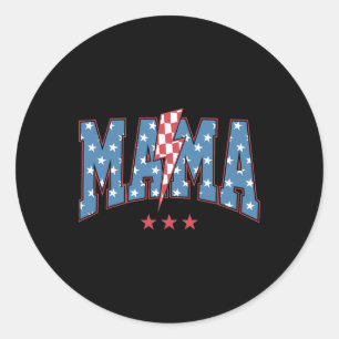 Mama Dada Mini 4 juli Amerikaanse Familie Matching Ronde Sticker