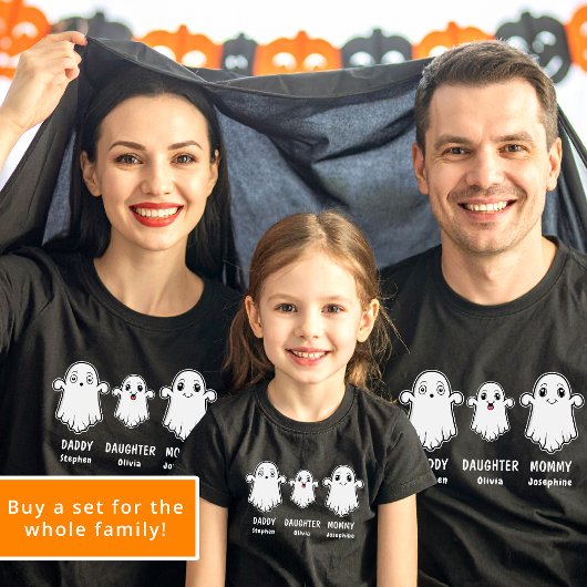 Mama Daddy Daughter 3 Persoon Ghost Family T-shirt
