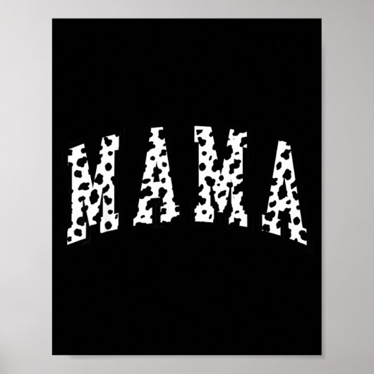 Mama Dalmatian Patroon Moeder Grappig Gelukkig Moe Poster (Voorkant)