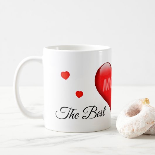Mama - "De Beste" met hartjes Koffiemok (Met donut)