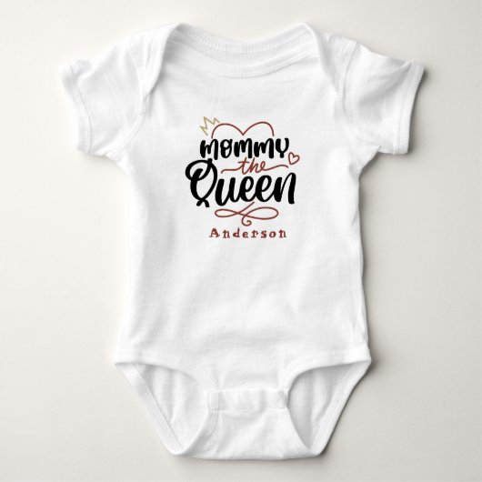 Mama De Koningin Gepersonaliseerde Naam Schattig Romper (Voorkant)
