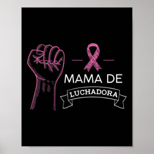 Mama De Luchadora Borstkanker Bewustzijn Mom Span Poster