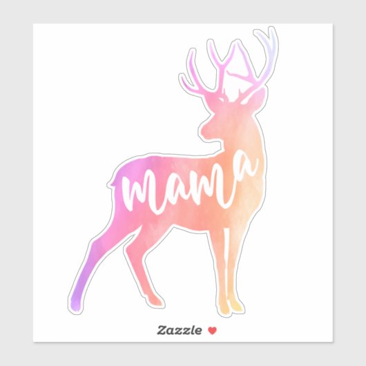 Mama Deer Waterverf Sticker (Vel)