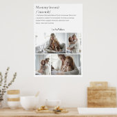 Mama Definition Gepersonaliseerde 4 foto collage Poster (Keuken)