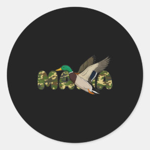 Mama die wilde eend jaagt mama camouflage moedersM Ronde Sticker
