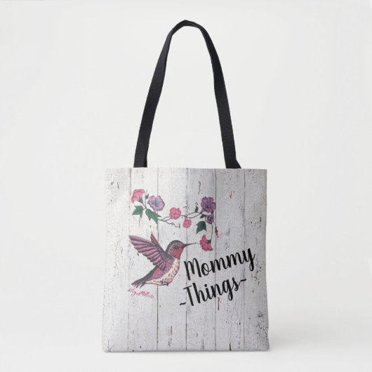 Mama Dingen, Hummingbird Canvas tas (Voorkant)
