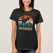 Mama Dinosaur T Rex Mamasaurus 3 Kinder Funny Moed T-shirt (Voorkant)