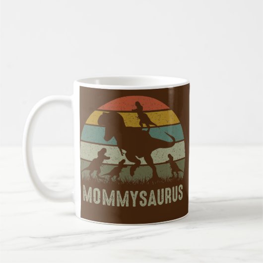 Mama Dinosaur T Rex Mommysaurus 4 kids Family Koffiemok (Links)