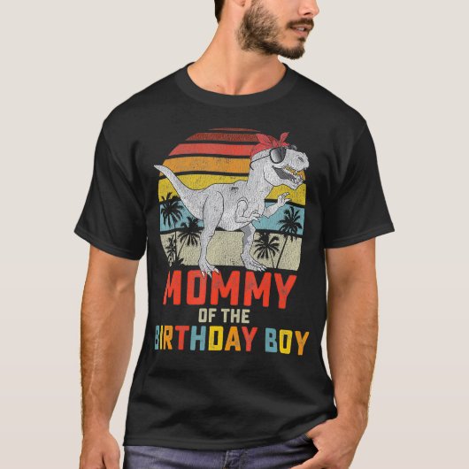 Mama Dinosaur van de Birthday Boy Matching T-shirt (Voorkant)
