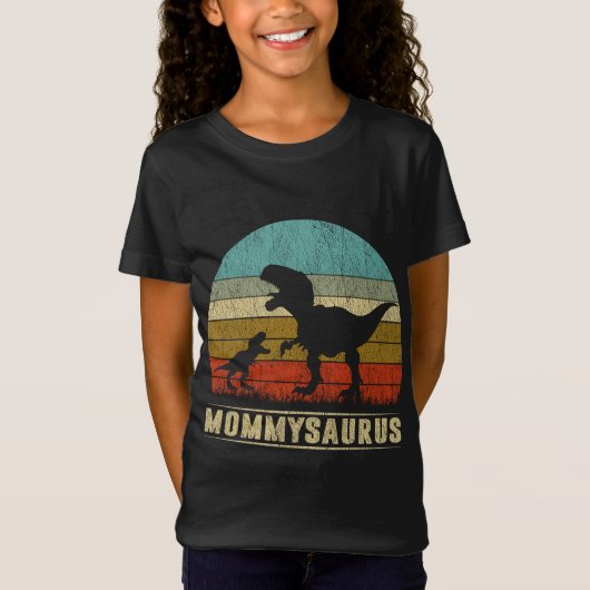 Mama Dinosaurus T Rex Mommysaurus Bijpassende Fami T-shirt (Voorkant)