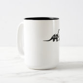 Mama Diplodocus Dinosaur Funny Moederdag Gifts Tweekleurige Koffiemok (Voorkant links)