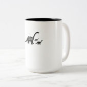 Mama Diplodocus Dinosaur Funny Moederdag Gifts Tweekleurige Koffiemok (Voorkant rechts)