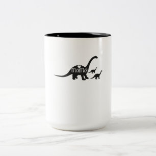 Mama Diplodocus Dinosaur Funny Moederdag Gifts Tweekleurige Koffiemok