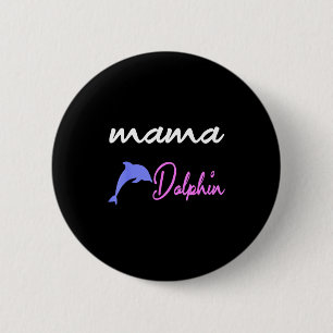 Mama dolfijn moeder schattige dolfijnen moederdag  ronde button 5,7 cm