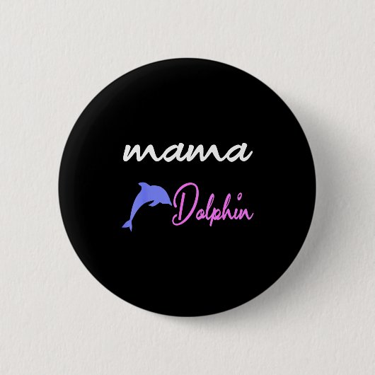 Mama dolfijn moeder schattige dolfijnen moederdag ronde button 5,7 cm (Voorkant)