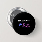 Mama dolfijn moeder schattige dolfijnen moederdag ronde button 5,7 cm (Voorkant /achterkant)