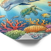 Mama Dolphin and Calf Nursery Poster (Hoek)