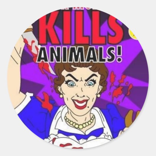 Mama doodt dieren ronde sticker (Voorkant)
