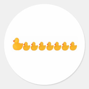 Mama Duck and duckies Ronde Sticker