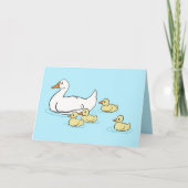 Mama Duck & Baby's Blue Blank Kaart (Voorkant)