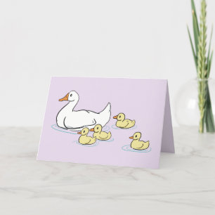 Mama Duck & Baby's Lavender Blank Kaart