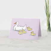Mama Duck & Baby's Lavender Blank Kaart (Voorkant)