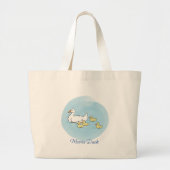 Mama Duck Gepersonaliseerde Shopping Canvas tas (Voorkant)