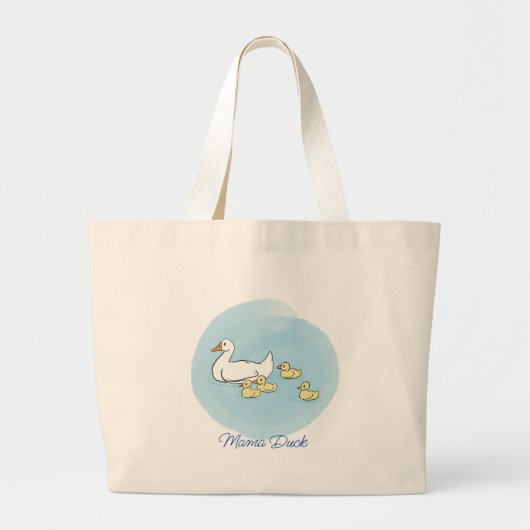 Mama Duck Gepersonaliseerde Shopping Canvas tas (Voorkant)
