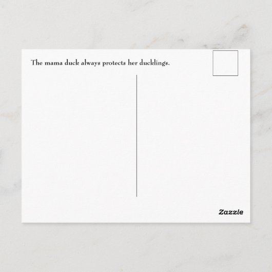 Mama Duck met Ducklings briefkaart (Achterkant)