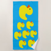 Mama Eend en Baby Rubber Eenden Badhanddoek (Voorkant)