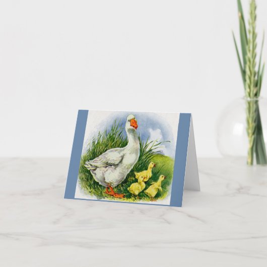 mama eend en eendjes notitiekaartje (Voorkant)