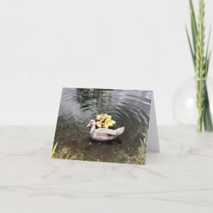 Mama eend met eendjes gevouwen bedankkaartje bedankkaart