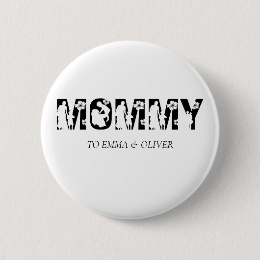 mama | Eenduidige Kinder namen van Moederdag van m Ronde Button 5,7 Cm (Voorkant)