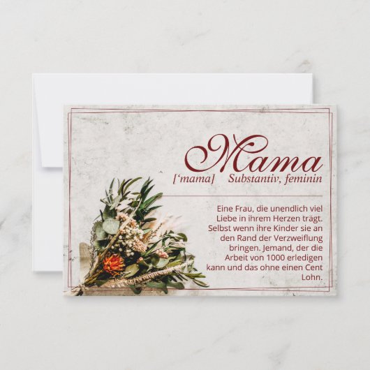 Mama - einfach unersetzlich - Bouquet (Voorkant)