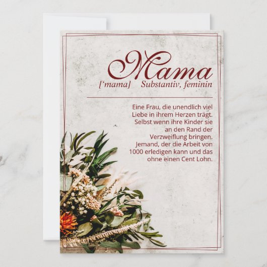 Mama - einfach unersetzlich - Bouquet (Voorkant)